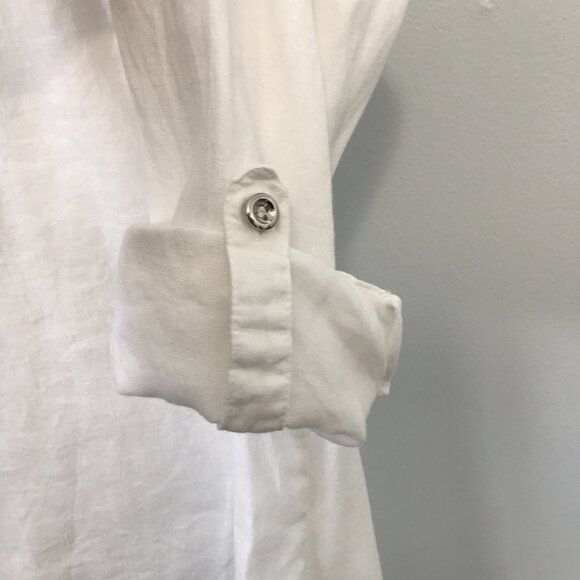 JM Collection Linen Cotton Blend 1/4 Zip Tunic Top Size XL - Picture 11 of 12